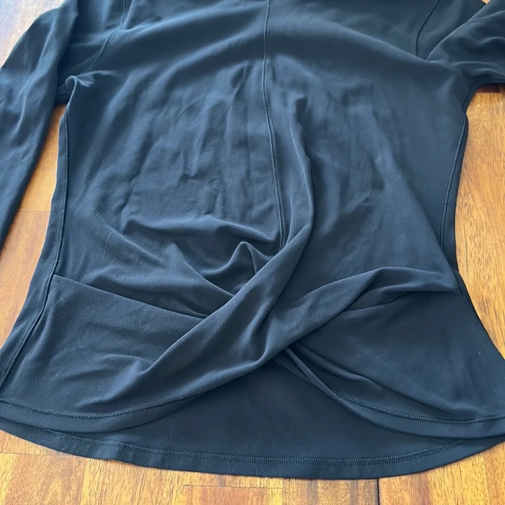lululemon turtleneck long sleeve with crossed front | color: black size S/4 - Picture 3 of 6
